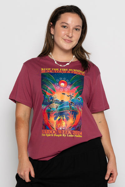 Fire Spirit People NAIDOC 2024 Berry Cotton Crew Neck Women’s T-Shirt