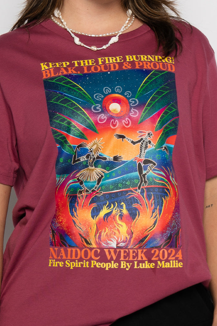 Fire Spirit People NAIDOC 2024 Berry Cotton Crew Neck Women’s T-Shirt