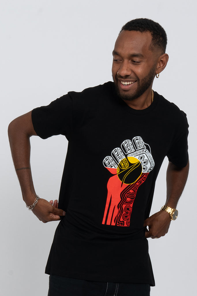 Rise Up Black Cotton Premium Unisex T-Shirt