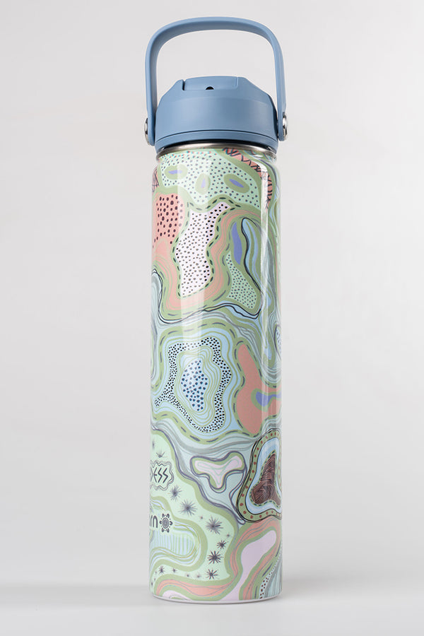 Twinkling Star Light Blue Insulated Stainless Steel 750mL Drink Bottle