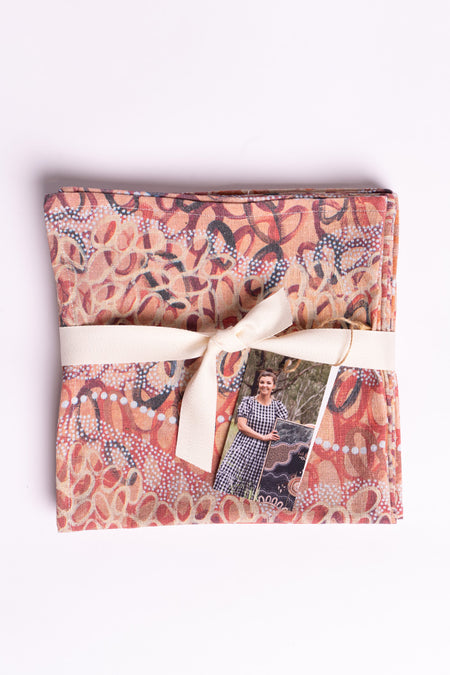 Gubarr (Red Ochre) Linen Napkin (4 Pack)