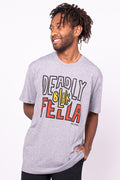 Deadly Blak-Fella Grey Marle Cotton Crew Neck Unisex T-Shirt
