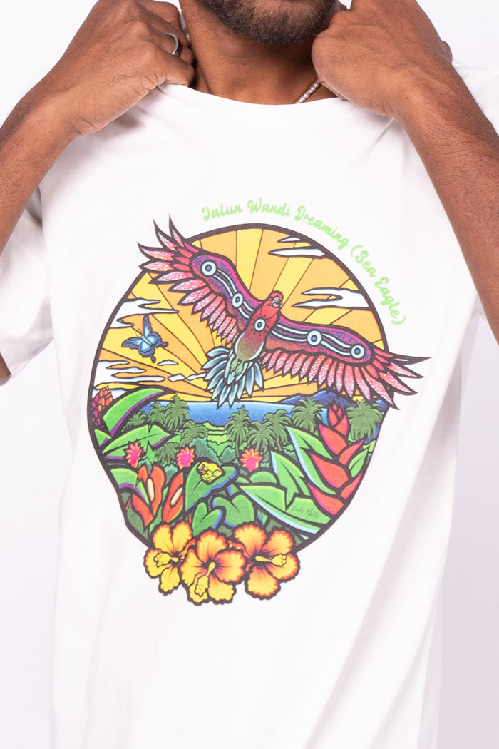 Jalun Wandi Dreaming (Sea Eagle) Natural Cotton Crew Neck Unisex T-Shirt