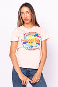 Kirbaji Dreaming (Dugong) Pale Pink Cotton Crew Neck Women's T-Shirt