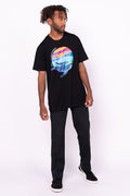 Yalmburrajaka Dreaming (Whale) Black Cotton Crew Neck Unisex T-Shirt