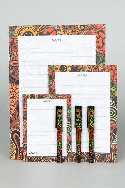 Proud & Deadly NAIDOC 2024 Notepad 3 Pack (A4, A5 & A6) with 3 Pack of Pens