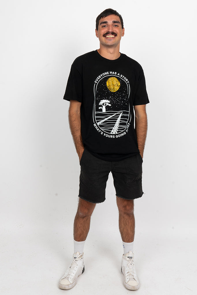 Story To Tell Black Cotton Premium Unisex T-Shirt