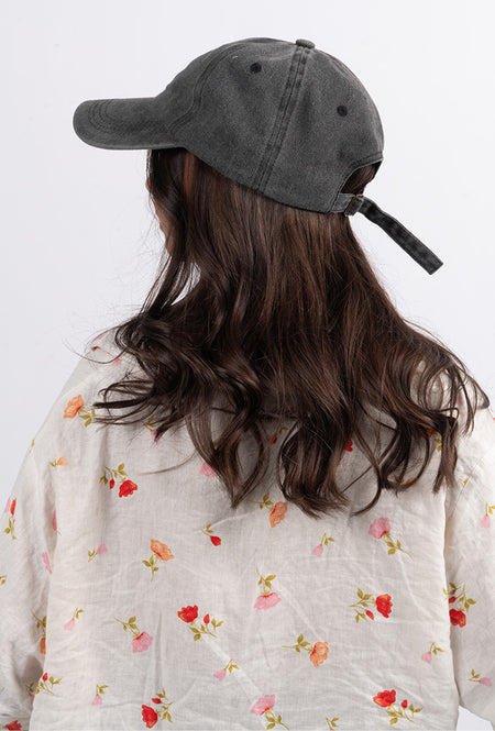 Australia Map Flag Black Vintage Washed Cap