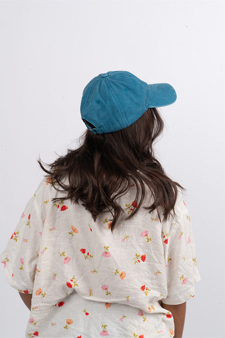 Our Heart Flag Aqua Vintage Washed Cap