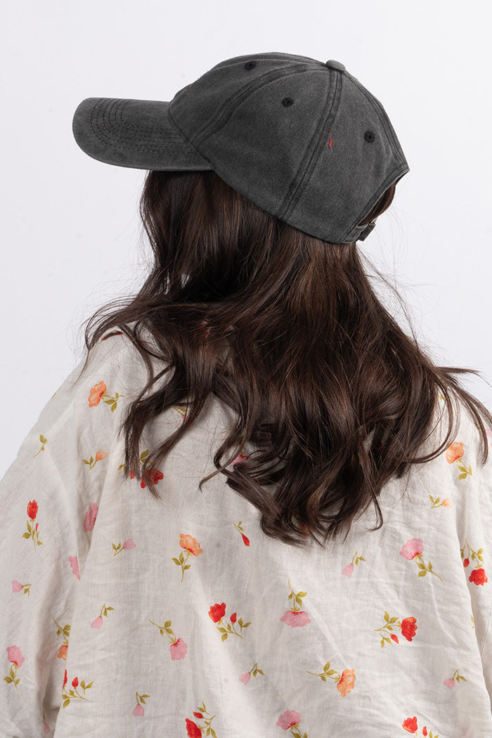 Heart Aboriginal Flag Black Vintage Washed Cap