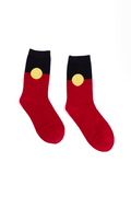 "Raise The Flag" Aboriginal Flag (Full Print) Red & Black Crew Socks