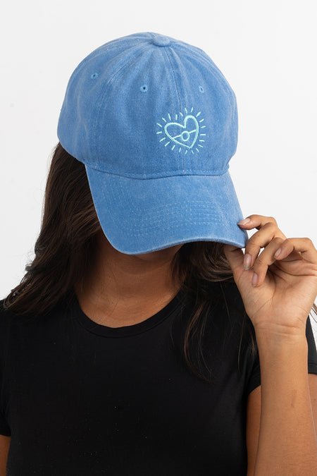Our Heart Flag Light Blue Vintage Washed Cap