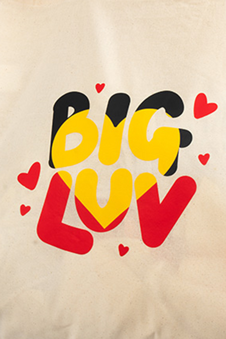 Big Luv Natural Long Handle Cotton Tote Bag