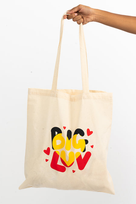 Big Luv Natural Long Handle Cotton Tote Bag