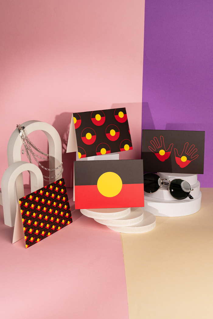 "Raise The Flag" Aboriginal Flag Greeting Cards (5 Pack)