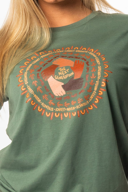 Our Legacy Is In Our Hands NAIDOC 2025 Sage Cotton Crew Neck Women's T-Shirt