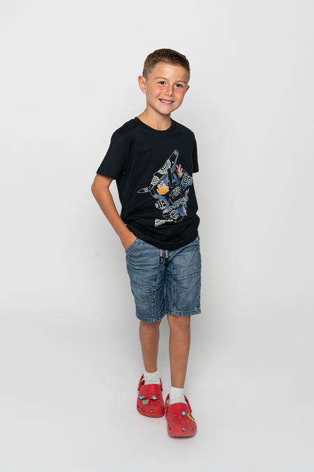 Protect Our Coral To Save Our Reef Navy Cotton Crew Neck Kids T-Shirt