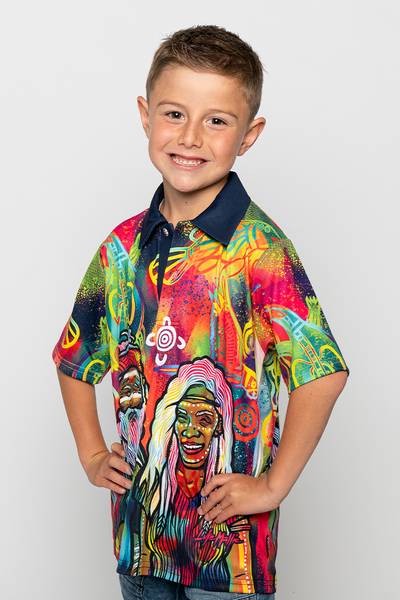 Connecting The Past To A Brighter Future UPF50+ Kids Polo Shirt
