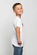 "Raise the Flag" Aboriginal Flag (Small) White Cotton Crew Neck Kids T-Shirt
