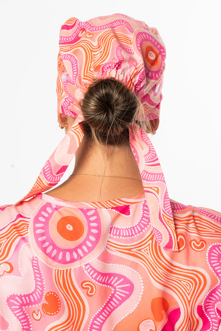 Leehan (Heart) Tie Back Scrub Caps