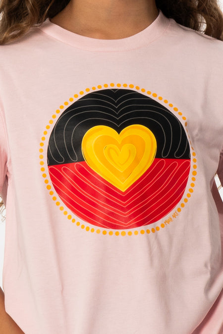 Proud Heart Pink Cotton Crew Neck Kids T-Shirt