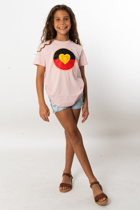 Proud Heart Pink Cotton Crew Neck Kids T-Shirt