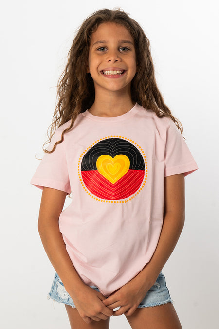 Proud Heart Pink Cotton Crew Neck Kids T-Shirt