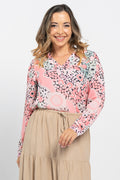 Unified Moments V Neck Women's Long Sleeve Blouse