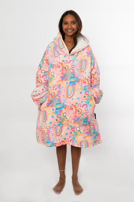 Flourishing Blooms Oversized Hooded Blanket