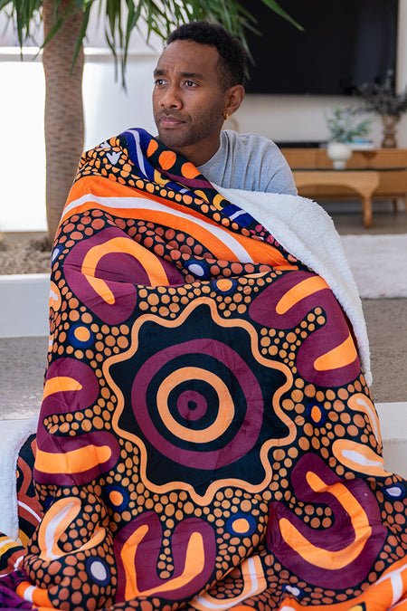 Miyagan Sherpa Throw Blanket (150cm x 200cm)