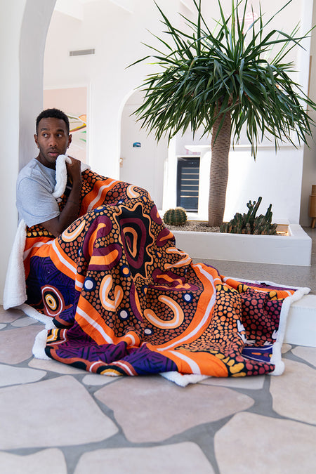 Miyagan Sherpa Throw Blanket (150cm x 200cm)