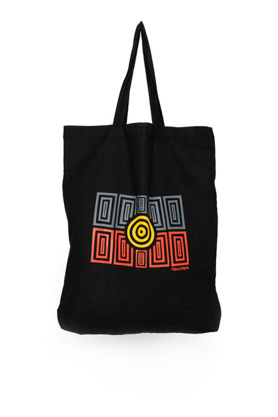 Strong Community Black Cotton Short Handle Tote Bag