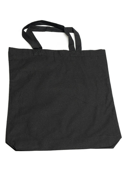 Strong Community Black Cotton Short Handle Tote Bag