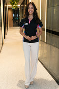 Thriving Together NAIDOC 2025 Black Bamboo (Simpson) Women's Fitted Polo Shirt