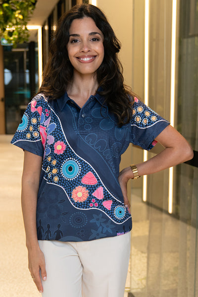 Thriving Together NAIDOC 2025 Essence Women's Fitted Polo Shirt