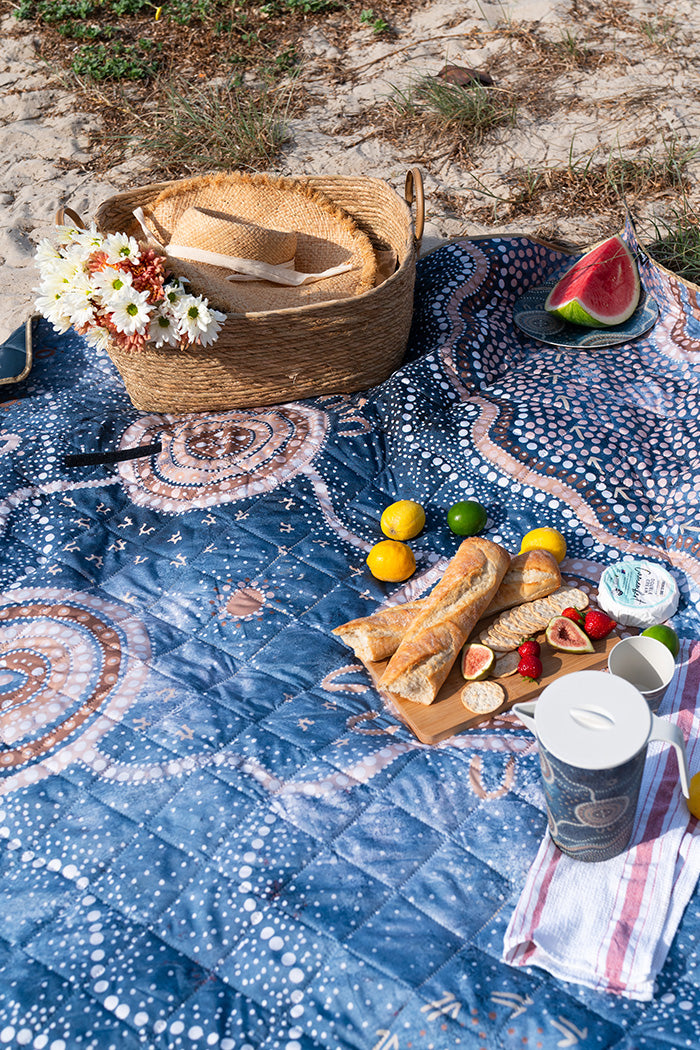 Picnick Rug Padded Picnic Blanket: Yilawura (Night) | Yarn