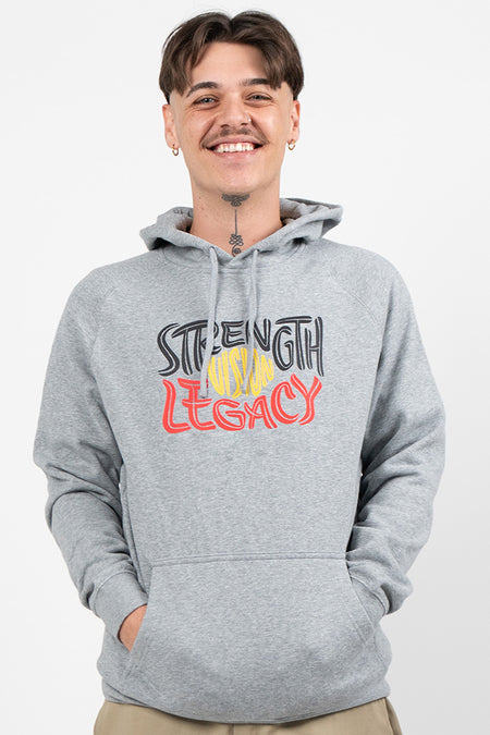 Strength, Vision & Legacy NAIDOC 2025 Grey Marle Cotton Blend Unisex Hoodie