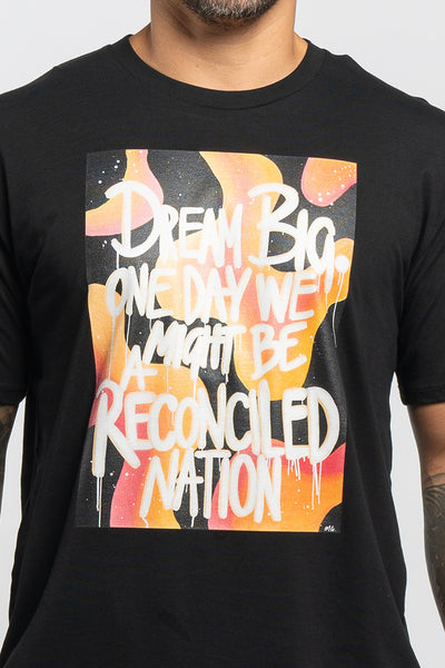 Reconciled Nation (Yellow) Black Cotton Crew Neck Unisex T-Shirt