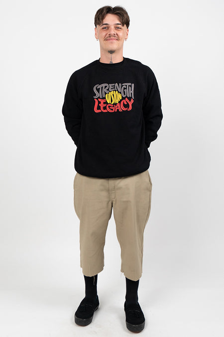 Strength, Vision & Legacy NAIDOC 2025 Black Cotton Blend Crew Neck Unisex Sweatshirt