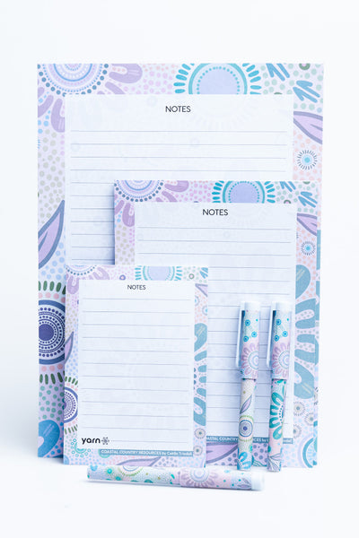Coastal Country Resources Notepad 3 Pack (A4, A5 & A6) with 3 Pack of Pens