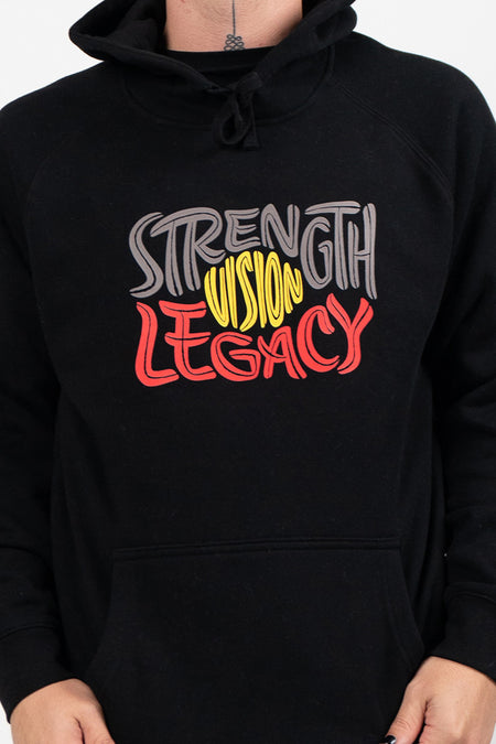 Strength, Vision & Legacy NAIDOC 2025 Black Cotton Blend Unisex Hoodie