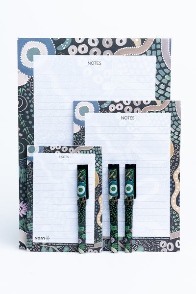 By The Waterhole Notepad 3 Pack (A4, A5 & A6) with 3 Pack of Pens