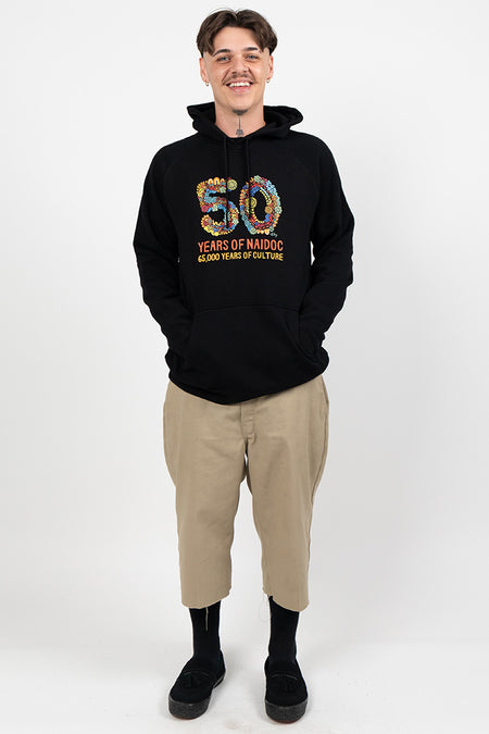 50 Years Of NAIDOC Black Cotton Blend Unisex Hoodie