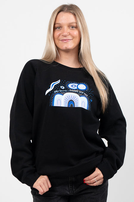 Future Dreaming NAIDOC 2025 Black Cotton Blend Crew Neck Women's Sweatshirt