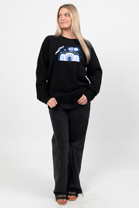 Future Dreaming NAIDOC 2025 Black Cotton Blend Crew Neck Women's Sweatshirt