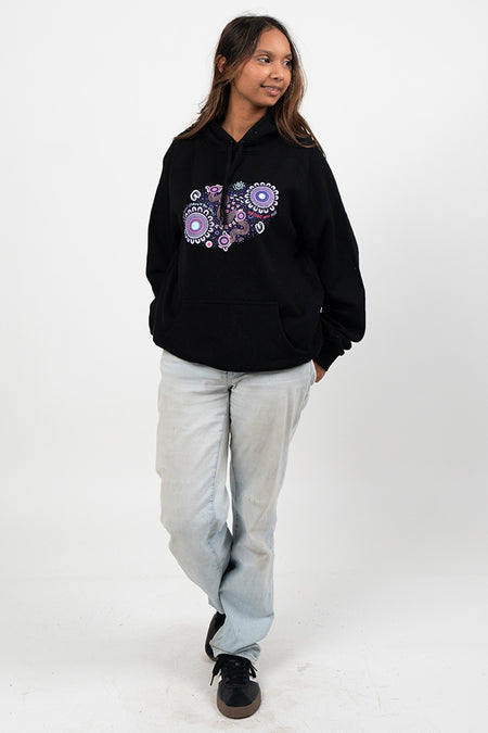 Muru To Our Biriwal (Path To Our Future) NAIDOC 2025 Black Cotton Blend Women's Hoodie