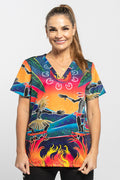 Fire Spirit People NAIDOC 2024 Women’s Three Pocket Scrub Top