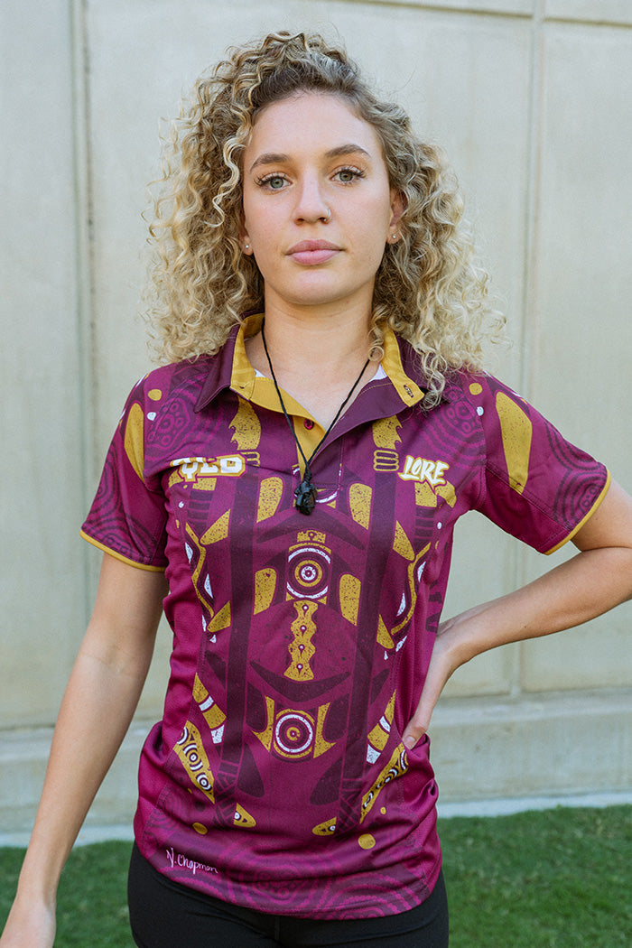 QLD Tribute Women's Fitted Sports Polo Shirt