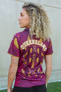 QLD Tribute Women's Fitted Sports Polo Shirt