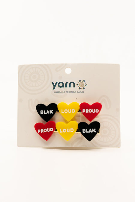 NAIDOC 2024 Heart Resin Hair Slides